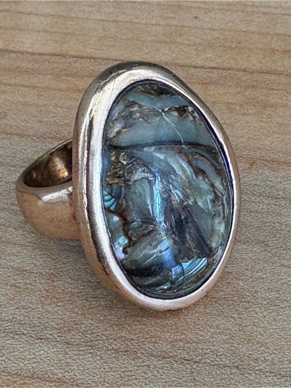 Barse Rosegold Abalone Oval Women’s Statement Ring - Size 7